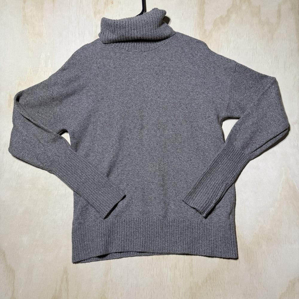 Old Navy SoSoft Womens Small Turtleneck Sweater Gray Taupe Ribbed Pullover